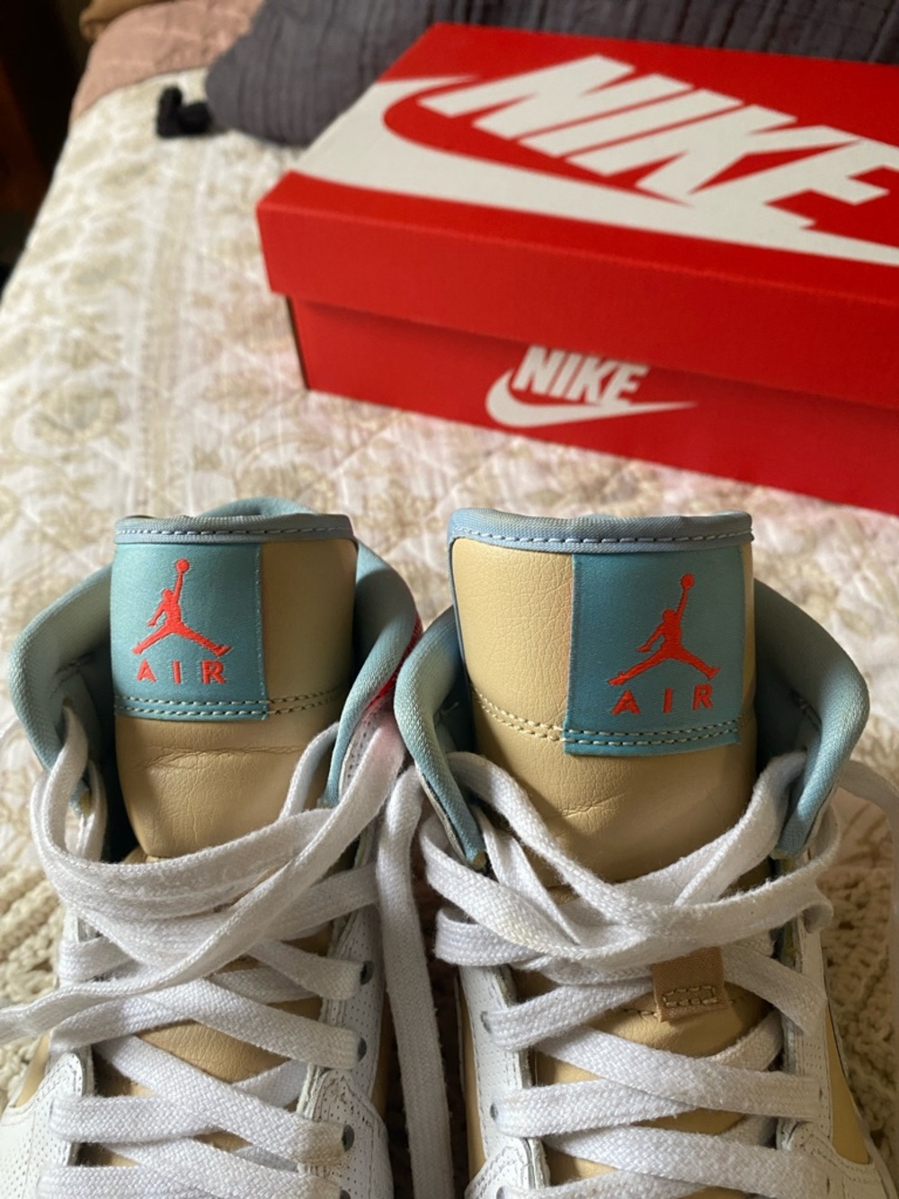 Nike Air Jordan 1 Mid SE Sesame White Sneakers — Women’s 8 - Picture 9 of 10